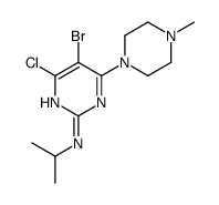 5-bromo-4-chloro-6-(4-methylpiperazin-1-yl)-N-propan-2-ylpyrimidin-2-amine结构式