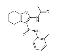 2-acetylamino-4,5,6,7-tetrahydro-benzo[b]thiophene-3-carboxylic acid 2-methyl-anilide结构式