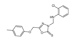 3-(2-chloro-anilinomethyl)-5-p-tolyloxymethyl-3H-[1,3,4]oxadiazole-2-thione结构式