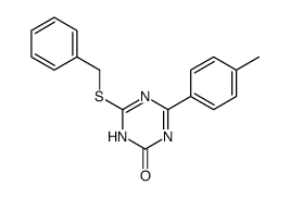 4-benzylsulfanyl-6-(4-methylphenyl)-1H-1,3,5-triazin-2-one结构式