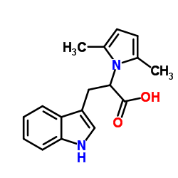 2-(2,5-DIMETHYL-PYRROL-1-YL)-3-(1 H-INDOL-3-YL)-PROPIONIC ACID Structure