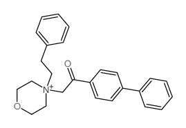 Morpholinium,4-(2-[1,1'-biphenyl]-4-yl-2-oxoethyl)-4-(2-phenylethyl)-, bromide (1:1) Structure