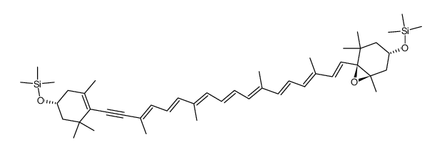 trimethyl(((R)-3,5,5-trimethyl-4-((3E,5E,7E,9E,11E,13E,15E,17E)-3,7,12,16-tetramethyl-18-((1S,4S,6R)-2,2,6-trimethyl-4-((trimethylsilyl)oxy)-7-oxabicyclo[4.1.0]heptan-1-yl)octadeca-3,5,7,9,11,13,15,17-octaen-1-yn-1-yl)cyclohex-3-en-1-yl)oxy)silane Structure