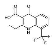 2-ethyl-4-oxo-8-(trifluoromethyl)-1H-quinoline-3-carboxylic acid结构式