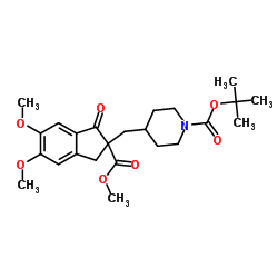 1-t-BOC-[4-((5,6-dimethoxy-2-Methoxycarbonylindan-1-on)-2yl)Methyl]piperidine结构式