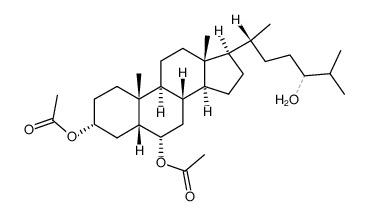 3α,6α,24-trihydroxy-5β-cholestane 3α,6α-diacetate Structure