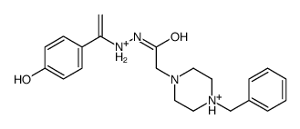 2-(4-benzylpiperazine-1,4-diium-1-yl)-N'-[1-(4-hydroxyphenyl)ethenyl]acetohydrazide结构式