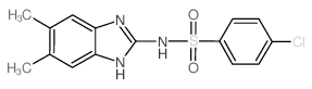 Benzenesulfonamide, 4-chloro-N-(5,6-dimethyl-1H-benzimidazol-2-yl)- (en) Structure