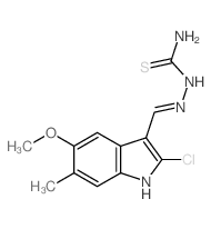 Hydrazinecarbothioamide,2-[(2-chloro-5-methoxy-6-methyl-1H-indol-3-yl)methylene]-结构式