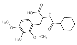2-(cyclohexanecarbonylamino)-3-(2,4-dimethoxy-3-methyl-phenyl)propanoic acid structure