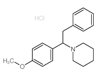 1-[1-(4-methoxyphenyl)-2-phenyl-ethyl]piperidine结构式