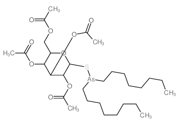 b-D-Glucopyranose,1-thio-, 2,3,4,6-tetraacetate 1-(dioctylarsinite) (9CI) picture