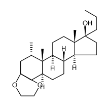 3,3-ethylenedioxy-1α-methyl-17α-n-propyl-5α-androstan-17β-ol结构式