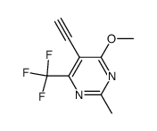 Pyrimidine, 5-ethynyl-4-methoxy-2-methyl-6-(trifluoromethyl)- (9CI) structure