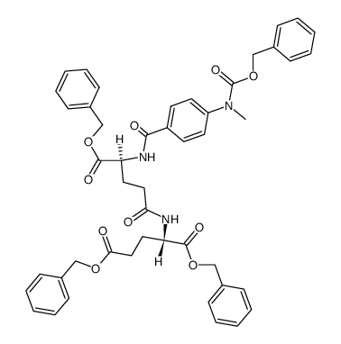 N-[N-[4-[[(benzyloxy)carbonyl]methylamino]benzoyl]-L-γ-glutamyl]-L-glutamic acid tribenzyl ester结构式