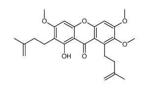 8-hydroxy-1,7-bis-(3-methylbut-3-enyl)-2,3,6-trimethoxyxanthen-9-one结构式