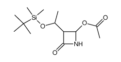 Acetic acid 3-[1-(tert-butyldimethylsiloxy)ethyl]-2-oxoazetidin-4-yl ester结构式