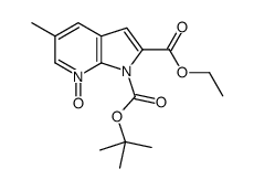 2-Ethyl 1-(2-methyl-2-propanyl) 5-methyl-1H-pyrrolo[2,3-b]pyridin e-1,2-dicarboxylate 7-oxide Structure