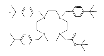 1-(tert-butoxycarbonylmethyl)-4,7,10-tris(4-tert-butylbenzyl)-1,4,7,10-tetraazacyclododecane Structure