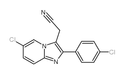 6-Chloro-2-(4-chlorophenyl)imidazo[1,2-α]pyridine-3-acetonitrile Structure