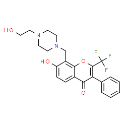 7-hydroxy-8-{[4-(2-hydroxyethyl)piperazin-1-yl]methyl}-3-phenyl-2-(trifluoromethyl)-4H-chromen-4-one Structure