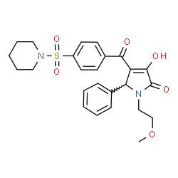 3-hydroxy-1-(2-methoxyethyl)-5-phenyl-4-{[4-(piperidin-1-ylsulfonyl)phenyl]carbonyl}-1,5-dihydro-2H-pyrrol-2-one结构式