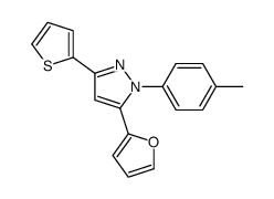 5-(furan-2-yl)-1-(4-methylphenyl)-3-thiophen-2-ylpyrazole结构式