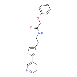 2-phenoxy-N-(2-(2-(pyridin-3-yl)thiazol-4-yl)ethyl)acetamide结构式