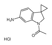 1-(6'-Aminospiro[cyclopropane-1,3'-indol]-1'(2'H)-yl)ethanone hyd rochloride (1:1) Structure