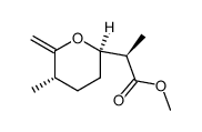 methyl (R)-2-((2R,5S)-5-methyl-6-methylenetetrahydro-2H-pyran-2-yl)propanoate结构式