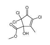 methyl 3,5,5-trichloro-1-hydroxy-2-methyl-4-oxocyclopent-2-enecarboxylate结构式