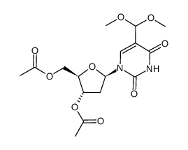 3',5'-di-O-acetyl-5-formyl-2'-deoxyuridine dimethylacetal结构式