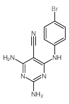 2,4-diamino-6-[(4-bromophenyl)amino]pyrimidine-5-carbonitrile结构式