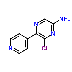 6-Chloro-5-(4-pyridinyl)-2-pyrazinamine结构式