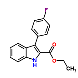 3-(4’-氟苯)吲哚-2-甲酸乙酯结构式