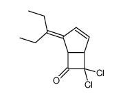 7,7-dichloro-4-pentan-3-ylidenebicyclo[3.2.0]hept-2-en-6-one结构式