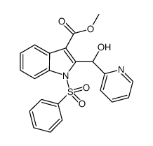 1-benzenesulfonyl-2-(hydroxy-pyridin-2-yl-methyl)-1H-indole-3-carboxylic acid methyl ester Structure