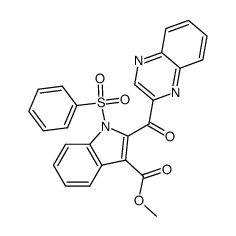 1-Benzenesulfonyl-2-(quinoxaline-2-carbonyl)-1H-indole-3-carboxylic acid methyl ester结构式