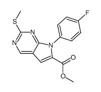 7-(4-fluorophenyl)-2-methylsulfanyl-7H-pyrrolo[2,3-d]pyrimidine-6-carboxylic acid methyl ester结构式