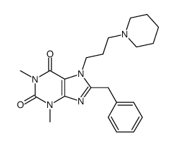 8-benzyl-1,3-dimethyl-7-(3-piperidin-1-yl-propyl)-3,7-dihydro-purine-2,6-dione Structure