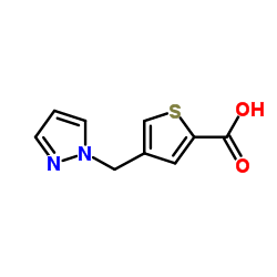 4-(1H-Pyrazol-1-ylmethyl)-2-thiophenecarboxylic acid Structure