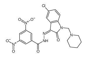 N-[(E)-[5-chloro-2-oxo-1-(piperidin-1-ylmethyl)indol-3-ylidene]amino]-3,5-dinitrobenzamide Structure