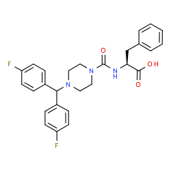 (2S)-2-[[4-[bis(4-fluorophenyl)methyl]piperazine-1-carbonyl]amino]-3-phenyl-propanoic acid结构式