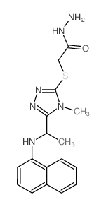 2-({4-Methyl-5-[1-(1-naphthylamino)ethyl]-4H-1,2,4-triazol-3-yl}thio)acetohydrazide结构式