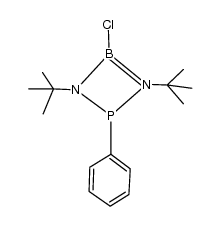 1,3-di-tert-butyl-4-chloro-2-phenyl-1,3,2,4-diazaphosphaboretidine结构式