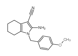 2-AMINO-1-(4-METHOXYBENZYL)-4,5,6,7-TETRAHYDRO-1H-INDOLE-3-CARBONITRILE structure