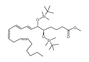 (5R,6S,7E,9E,11Z,14Z)-methyl 5,6-bis((tert-butyldimethylsilyl)oxy)icosa-7,9,11,14-tetraenoate结构式