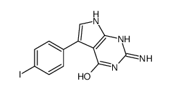 2-Amino-5-(4-iodophenyl)-3H-pyrrolo[2,3-d]pyrimidin-4(7H)-one结构式