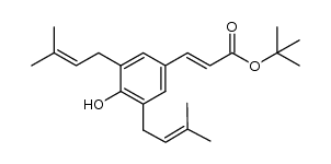 tert-butyl (E)-3-[4-hydroxy-3,5-bis(3-methylbut-2-enyl)phenyl]acrylate结构式