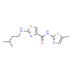 2-[(3-Methylbutyl)amino]-N-(5-methyl-1,3-thiazol-2-yl)-1,3-thiazole-4-carboxamide结构式